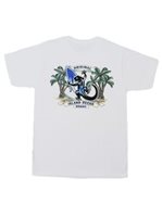 Island Gecko White Cotton Men's Hawaiian T-Shirt