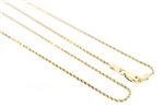 Paradise Collection 14KT Yellow Gold 1.25mm Rope Chain 16 inches / 18 inches