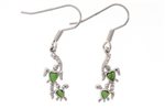 Paradise Collection Sterling Silver Green Turquoise Honu Earrings