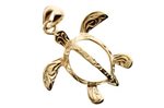 Paradise Collection 14KT Yellow Gold Curving Honu Pendant