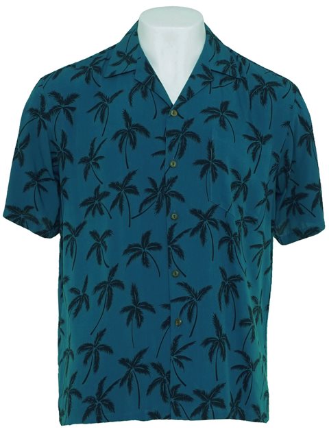 Men's Hawaiian Shirt- Two Palms - Blue Hawaii -Sky Blue