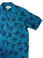 Two Palms Palm Tree Blue Rayon Men&#39;s Hawaiian Shirt