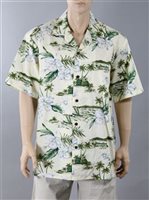 Winnie Fashion Orchid Cream Cotton Men's Hawaiian Shirt