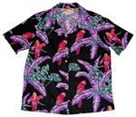 Paradise Found Jungle Bird Black Rayon Women's Hawaiian Shirt