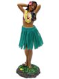 Flower Placing Pose/Green Skirt Leilani Dashboard Hula Doll