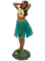 New Hawaiian Hawaii Souvenir Miniature Dashboard Hula Doll Tiki Fun  4" # 40833 