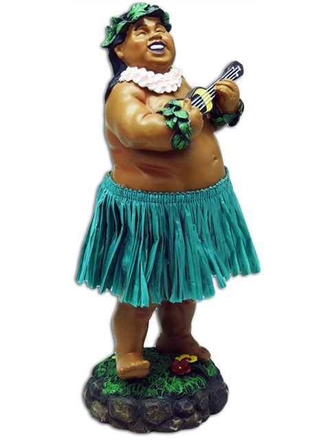 New Hawaiian Hawaii Dashboard Hula Doll Local Boy Men Ukelele Natural #40629 