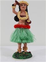 KC Hawaii Hula Girl w/ Uliuli Assorted Colored Skirt Dashboard Hula Doll