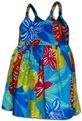 Pacific Legend Hibiscus Turquoise Cotton Toddlers Hawaiian Bungee Dress