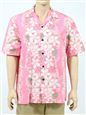 Two Palms Vintage Plumeria Pink Cotton Men&#39;s Hawaiian Shirt