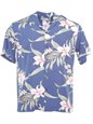 Two Palms Pali Orchid  Blue Rayon Men&#39;s Hawaiian Shirt