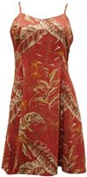 Paradise Found Heliconia Sketch / Rust Slip Dress
