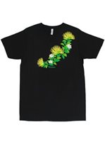 Ohi`a Lehua Black & Yellow Cotton Women's Hawaiian V-Neck T-Shirt