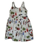 Pacific Legend Surfboard & Woodies White Cotton Toddlers Hawaiian Bungee Dress