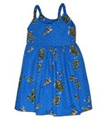 Pacific Legend Honu Light Blue Cotton Toddlers Hawaiian Bungee Dress