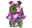 Pacific Legend Plumeria &amp; Monstera Pink Cotton Infant Girls Hawaiian Cabana Set