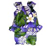 Pacific Legend Plumeria &amp; Monstera Purple Cotton Infant Girls Hawaiian Cabana Set