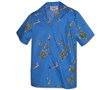 Pacific Legend Honu Blue Cotton Boys Junior Hawaiian Shirt