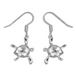 Paradise Collection Sterling Silver Honu Plumeria Pierced Earrings