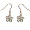 Paradise Collection Sterling Silver Rose Gold Coated Opal Plumeria Earrings