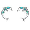 Paradise Collection Sterling Silver Opal Jumping Dolphin Pierced Earrings