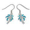 Paradise Collection Sterling Silver Turquoise Palm Tree Pierced Earrings