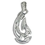 Paradise Collection Sterling Silver Hawaiian Double Fish Hook Pendant