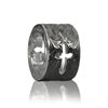 Paradise Collection Sterling Silver with Black Enamel Maile Hawaii Beads Cross Ring Pendant