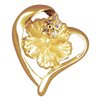 Paradise Collection 14KT Yellow Gold Hibiscus Heart Pendant