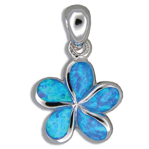 Sterling Silver Opal Plumeria Pendant Sterling Silver Opal Plumeria Pendant