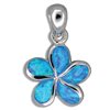 Paradise Collection Sterling Silver Blue Opal Plumeria Pendant