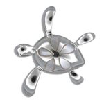Paradise Collection Sterling Silver MOP Plumeria Pendant