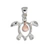 Paradise Collection Sterling Silver with Rose Gold Honu Sphere Pendant