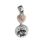 Paradise Collection Sterling Silver with Rose Gold Honu Heart Pendant