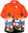 Pacific Legend Parrot Orange Cotton Women&#39;s Hawaiian Shirt