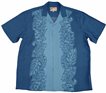 Paradise Found Monstera Panel Blue Rayon Men&#39;s Hawaiian Shirt