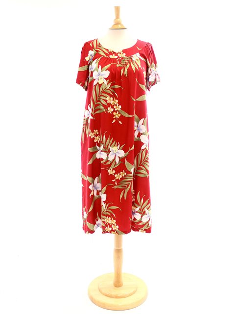 red muumuu dress