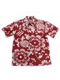 Kahala Duke&#39;s Pareo Red Cotton Boys Hawaiian Shirt