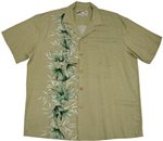 Paradise Found Bamboo Panel Khaki Rayon Men's Hawaiian Shirt