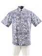 Kahala Pacific Island Navy Cotton Men's Pull Over Hawaiian Shirt