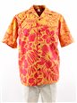Gradation Medley Orange Poly Cotton Men&#39;s Hawaiian Shirt