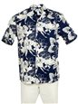 Two Palms Orchid Monstera Navy Cotton Men&#39;s Hawaiian Shirt