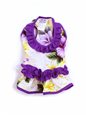 Hibiscus panel Purple Small Dog Ruffle Hawaiian Dress