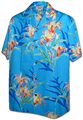 Pacific Legend Orchid Blue Cotton Men&#39;s Hawaiian Shirt