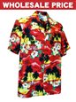 [Wholesale] Pacific Legend Sunset Red Cotton Men&#39;s Hawaiian Shirt