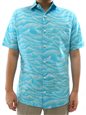 Tori Richard Neptune Pacific Blue Cotton Men's Hawaiian Shirt