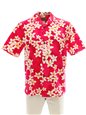Royal Hawaiian Creations Plumeria Pink Cotton Men&#39;s Hawaiian Shirt