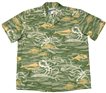 Waimea Casuals Deep Sea Sage Cotton Men&#39;s Hawaiian Shirt