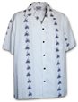 Pacific Legend Palm Tree White Cotton Boys Junior Hawaiian Shirt