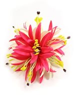 White & Pink Large Spiderlily Hair Clip 5"